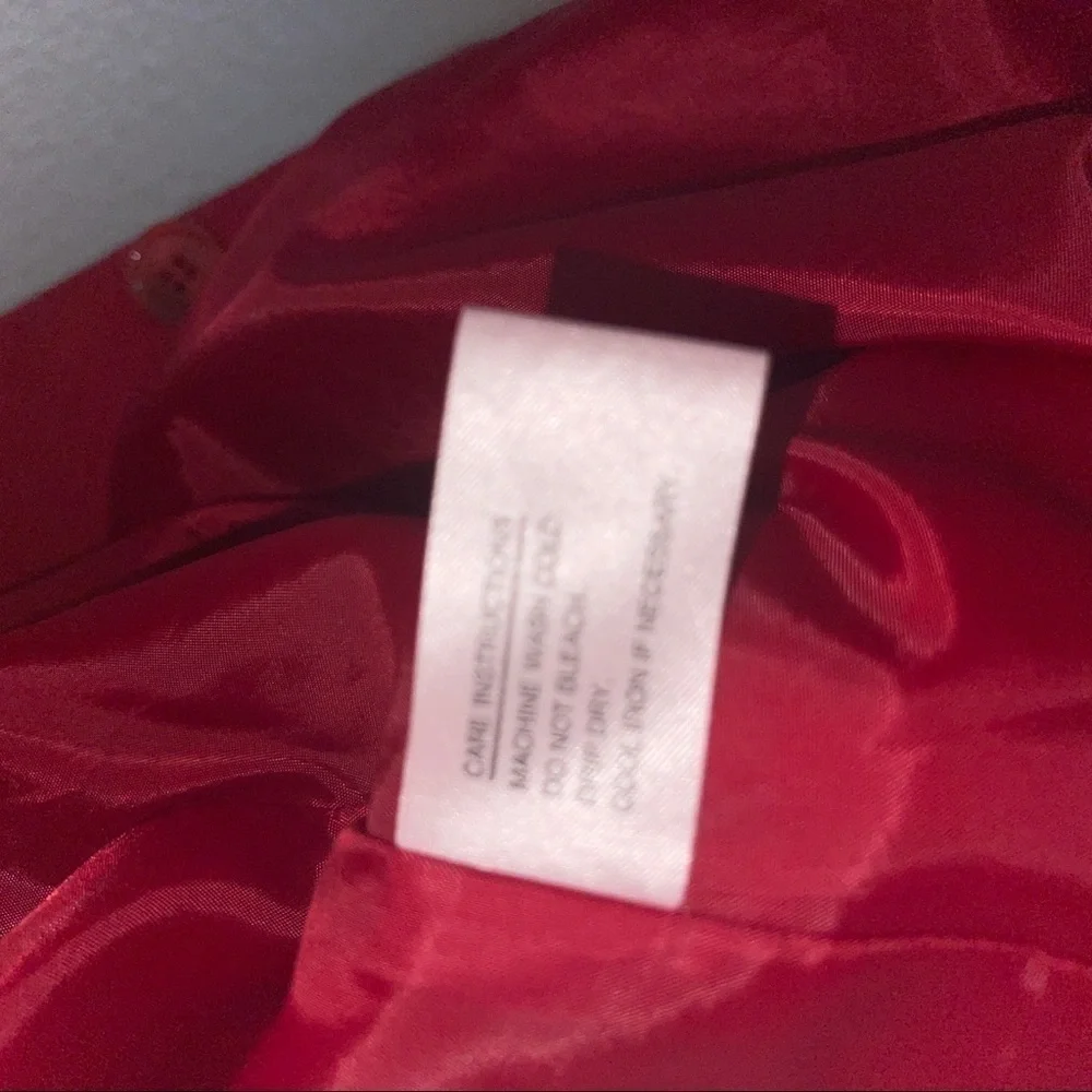 𝅺gallery Red Raincoat Trench Swith Matching Floppy Hat / Plaid Interior - M